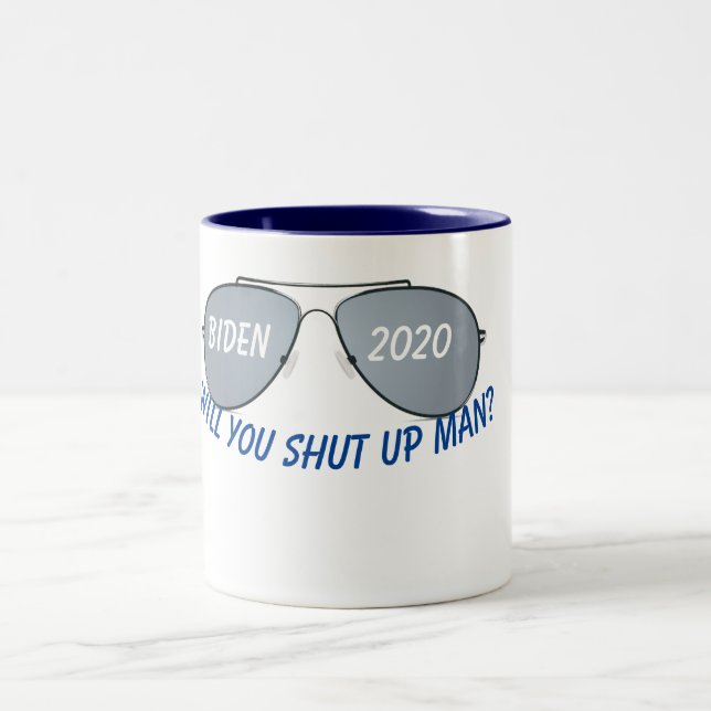 Will you shut up man? Two-Tone coffee mug (Center)