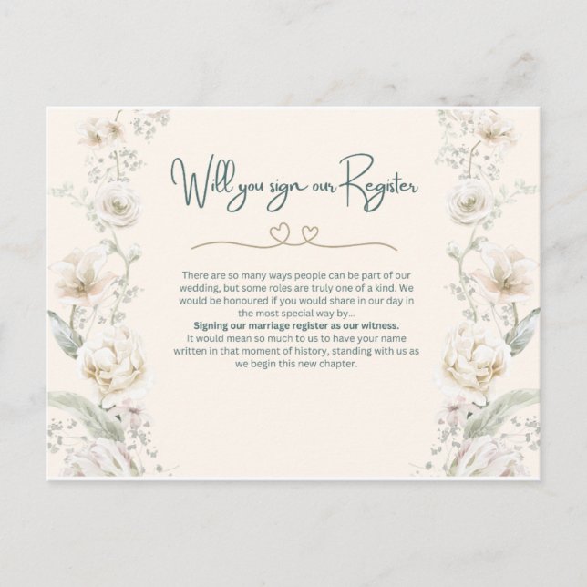 Will you sign our Register - Proposal Postcard (Front)