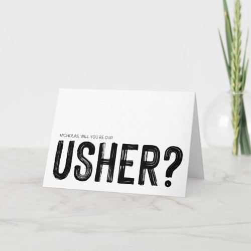 Will You Usher Proposal Asking Wedding Card