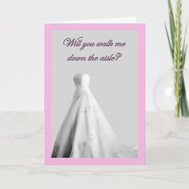 Will you walk me down the aisle? Wedding church Invitation (Front)