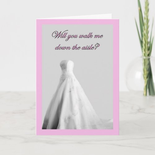 Will you walk me down the aisle Wedding church Invitation