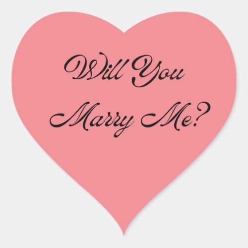 Will Your Marry Me Proposal Love Heart Stickers