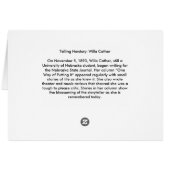 Willa Cather Cards (Back Horizontal)