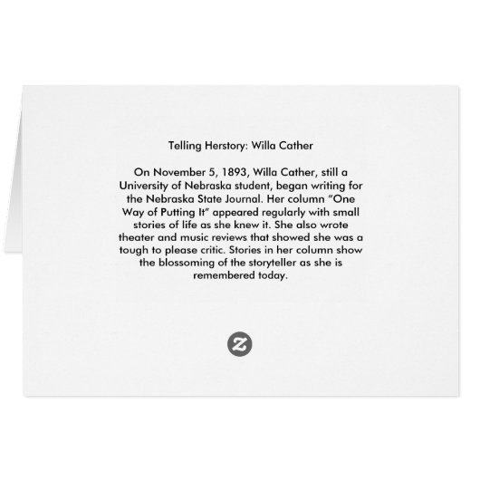 Willa Cather Cards (Back Horizontal)