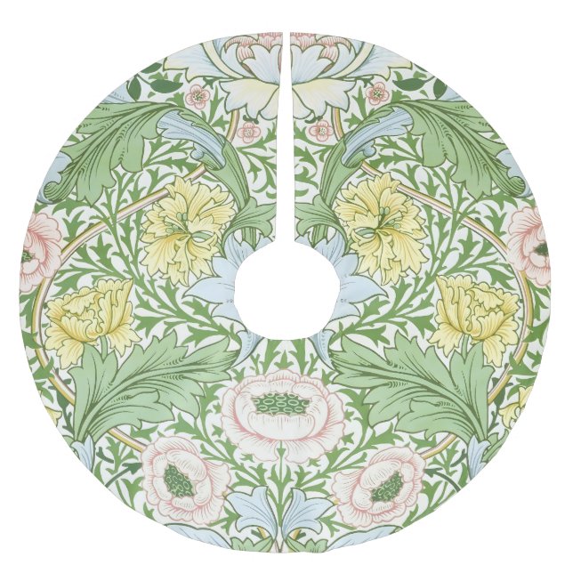 Willam Morris Myrtle Garden Floral Classic Brushed Polyester Tree Skirt (Front)