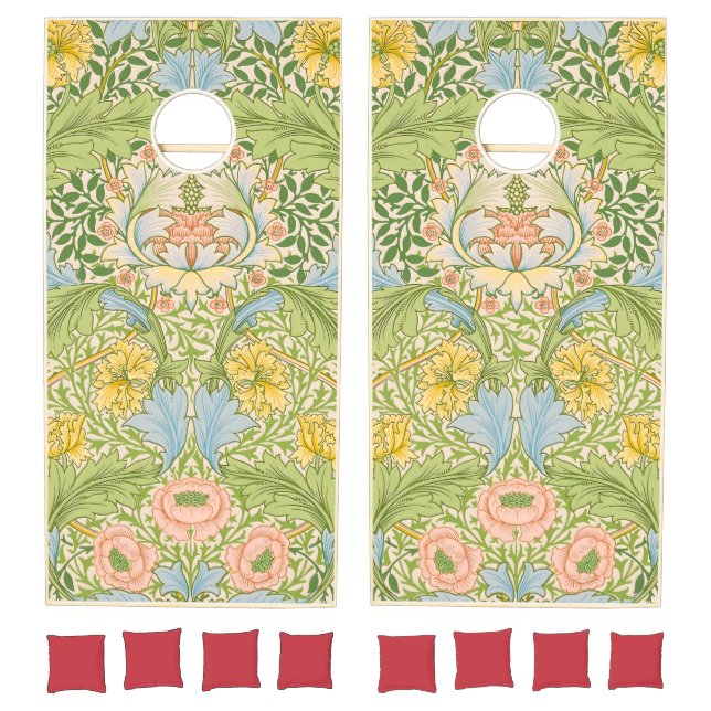 Willam Morris Myrtle Garden Floral Classic Cornhole Set (Set)