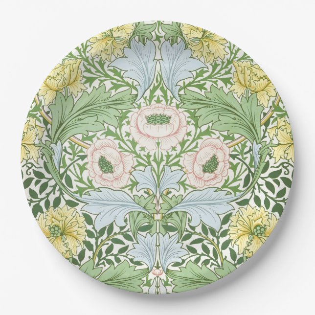 Willam Morris Myrtle Garden Floral Classic Paper Plates (Front)