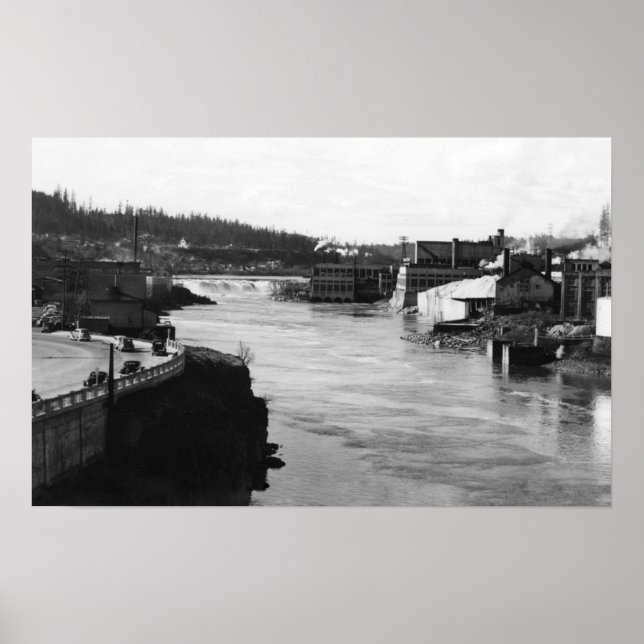Willamette Falls and Paper Mills Oregon City Poster (Front)
