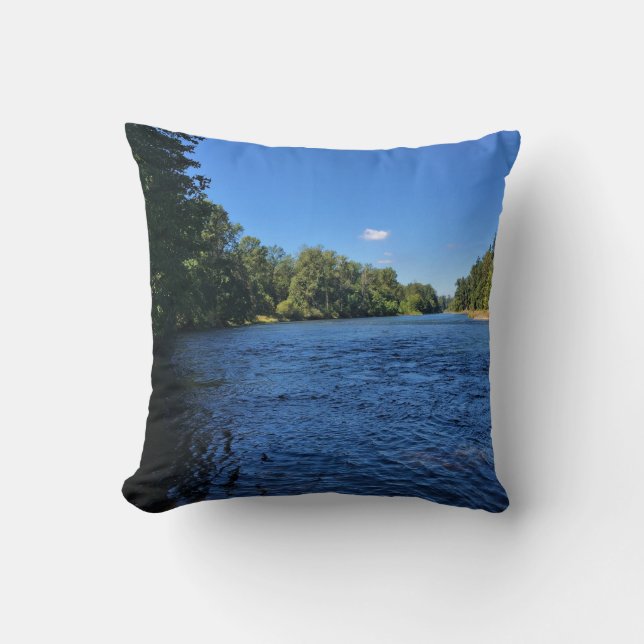 Willamette River, Elijah Bristow State Park, OR Throw Pillow (Front)