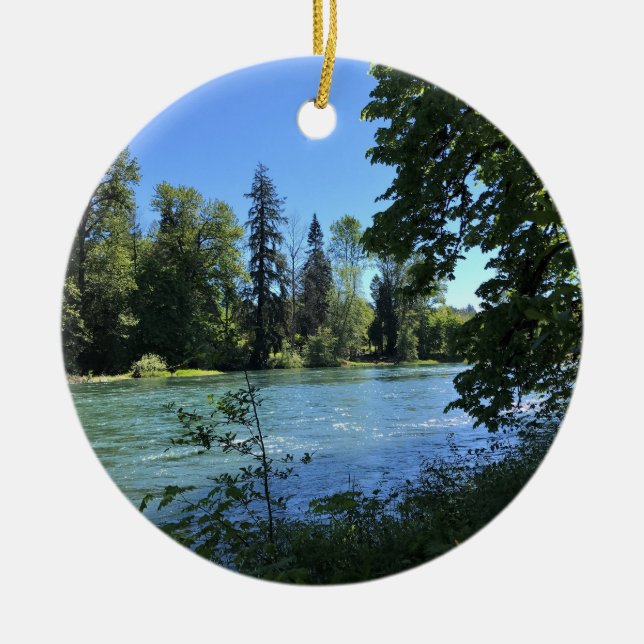 Willamette River, OR Ceramic Ornament (Front)