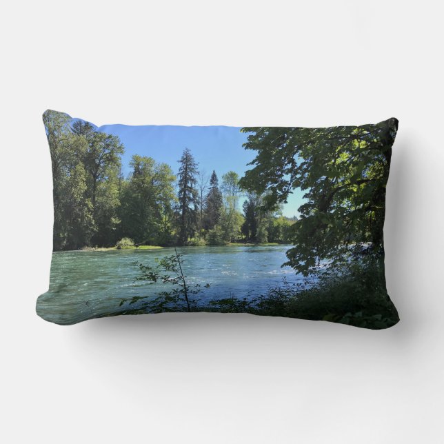 Willamette River, OR Lumbar Pillow (Front)