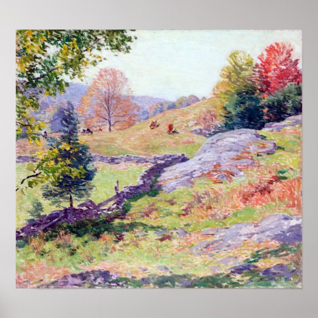 Willard Metcalf Hillside Pastures—September Poster (Front)