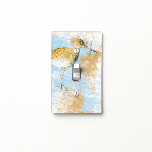 Wille Shorebird Beach Art Light Switch Cover (In Situ)
