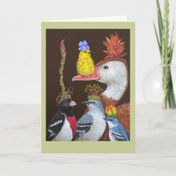 Wille The Warbler And His Guests Greeting Card by vickisawyer at Zazzle