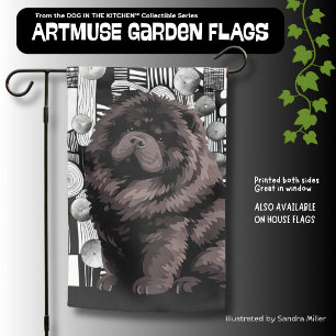 WILLEM black chow - ArtMuse PORTAL Series Garden Flag