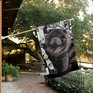 WILLEM black chow - ArtMuse PORTAL Series House Flag