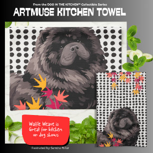 WILLEM black chow Kitchen Towel