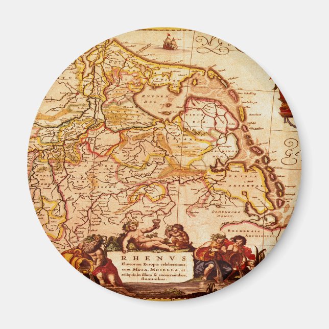 Willem Blaeu Old Rhineland Germanic Map Series Magnet (Front)