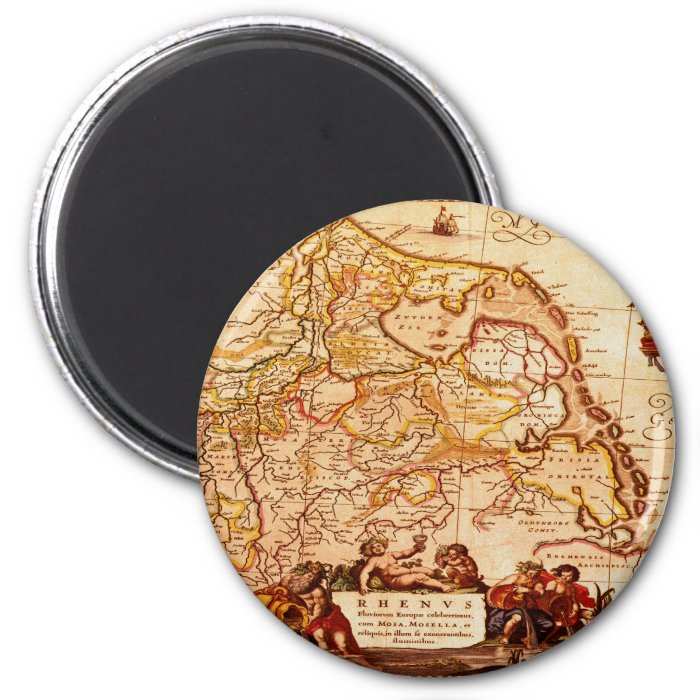 Willem Blaeu Old Rhineland Germanic Map Series Magnet