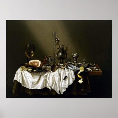 Willem Claesz Heda Banquet Piece with Ham Poster