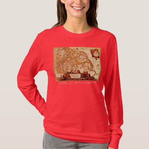 Willem Janszoon Blaeu Old German Map Collection T_Shirt