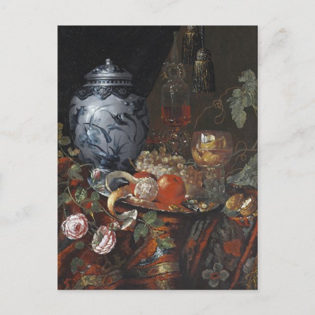 Willem Kalf Still Life with Dutch Faience Jar Post Postcard (Front)
