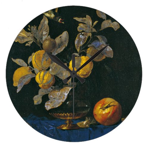 Willem Van Aelst - Still Life With Fruit Large Clock