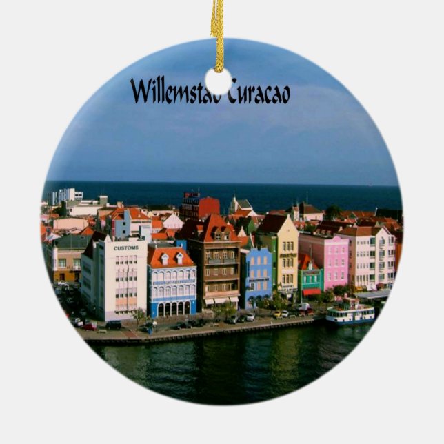 Willemstad Curacao Ceramic Ornament (Back)