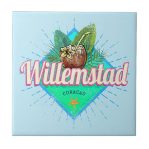 Willemstad Curacao Vacation Vintage Caribbean Ceramic Tile