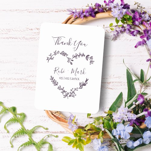 Willflowers Heart and Thank You Quote Rubber Stamp