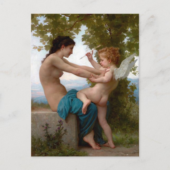 William-Adolphe Bouguereau A Young Girl Defending Postcard (Front)