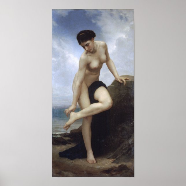 William-Adolphe Bouguereau-After the Bath Poster (Front)