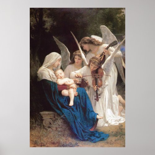 William_Adolphe Bouguereau  Song of the Angels Poster