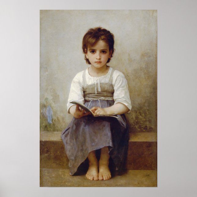William-Adolphe Bouguereau-The Difficult Lesson Poster (Front)