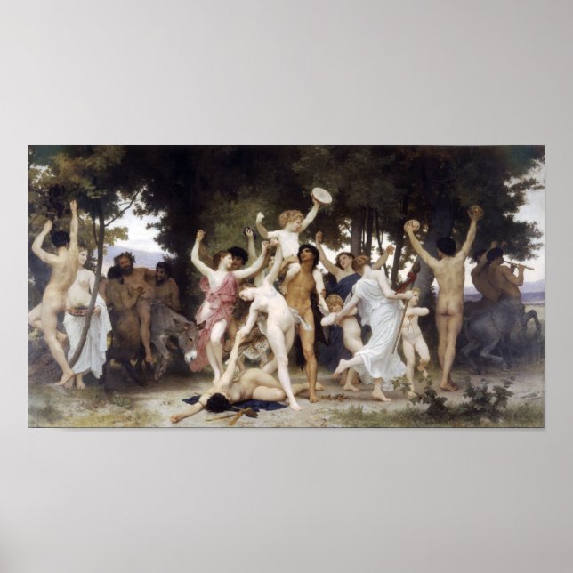 William-Adolphe Bouguereau-The Youth of Bacchus Poster (Front)