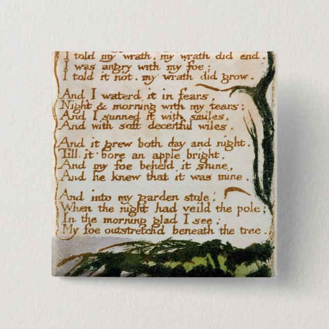 William Blake | A Poison Tree Button (Front)