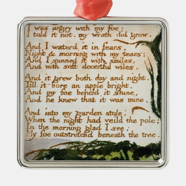 William Blake | A Poison Tree Metal Ornament (Front)