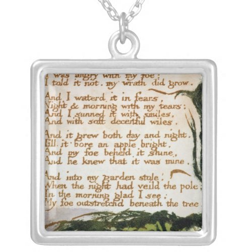 William Blake  A Poison Tree Silver Plated Necklace