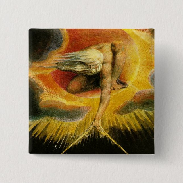 William Blake Art God Pinback Button (Front)