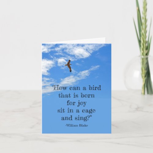 William Blake Caged Bird Encouragement Card