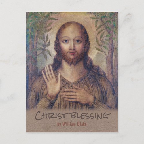 William Blake Christ blessing The saviour CC0071 Postcard
