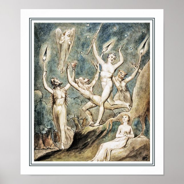 William Blake: Comus with His Revellers Poster (Front)