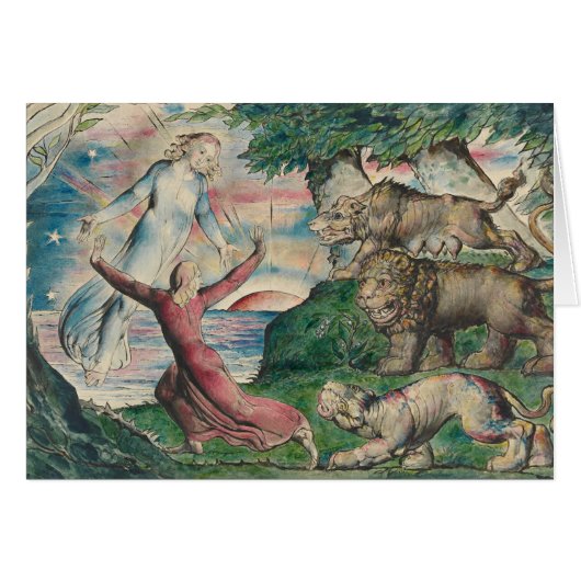 William Blake -Dante Running from the three Beasts Cards (Front Horizontal)