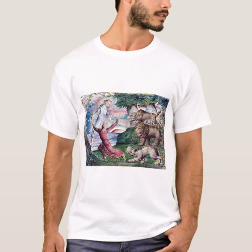 William Blake Dante Running From the Three Beasts T_Shirt