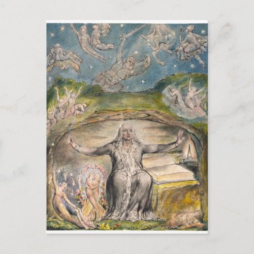 William Blake Illustration to Miltons LAllegro Postcard