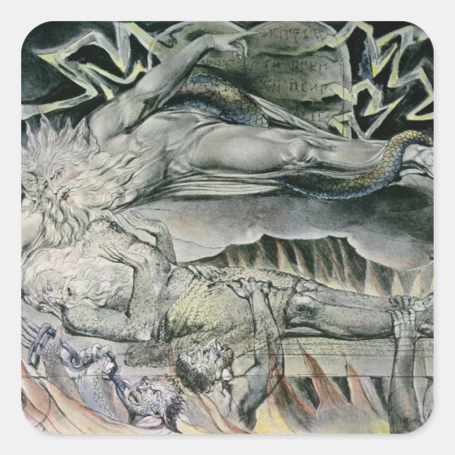 William Blake | Illustrations of the Book of Job;  Square Sticker (Front)