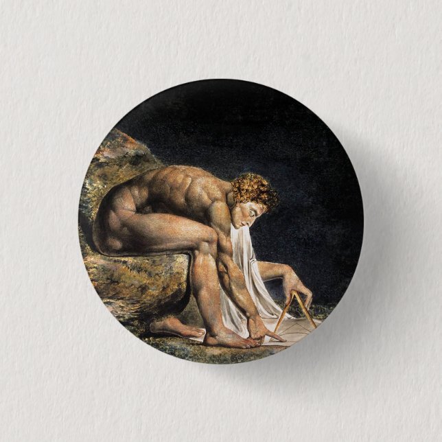 William Blake Isaac Newton Button (Front)