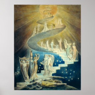 William Blake Jacob's Ladder Poster