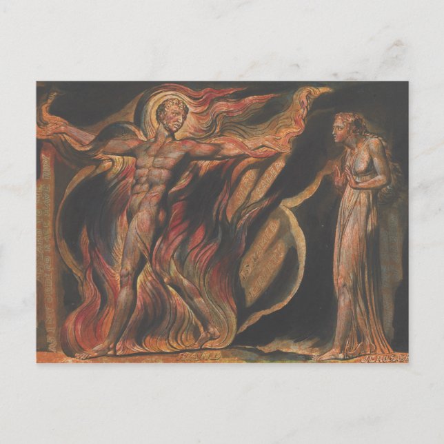 William Blake - Jerusalem, Plate 26, Such Visions Postcard (Front)