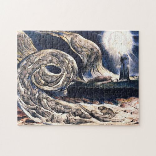 William Blake Lovers Whirlwind illustrates Hell Jigsaw Puzzle